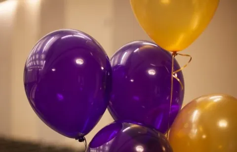 Purple and gold balloons 