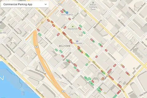 A screenshot of the parking app